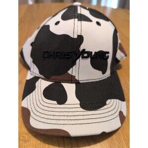 Chris Young Cow print Baseball Cap Hat Adjustable One Size Mesh